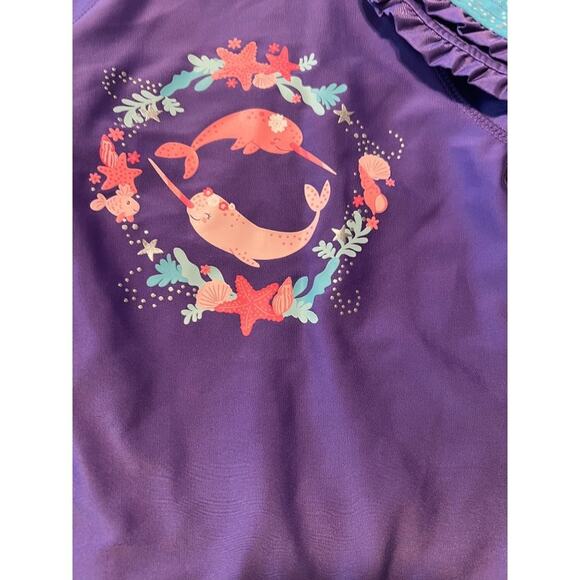 UV Skinz Toddler Girl Size 2 Rash Guard Swim Set with Hat Good used condition Pu - Picture 10 of 10